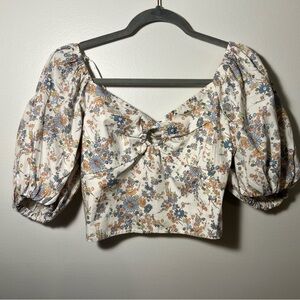 NWT Abercrombie & Fitch Floral Puff Sleeve Blouse